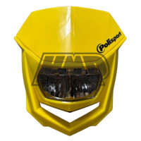 Frontal porta farol / carenagem HALO LED homologado todo amarelo ( SUZUKI 50 / 125 / 250 / 450 ) - POLISPORT